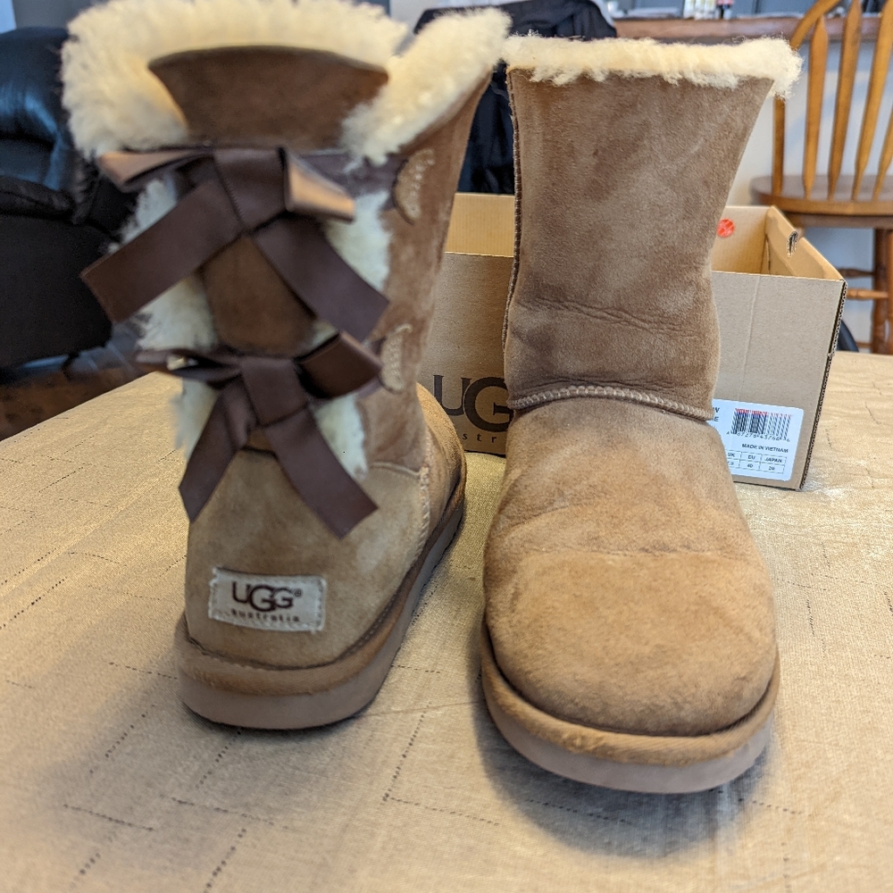 Ugg Bailey Bow boots and cleaner